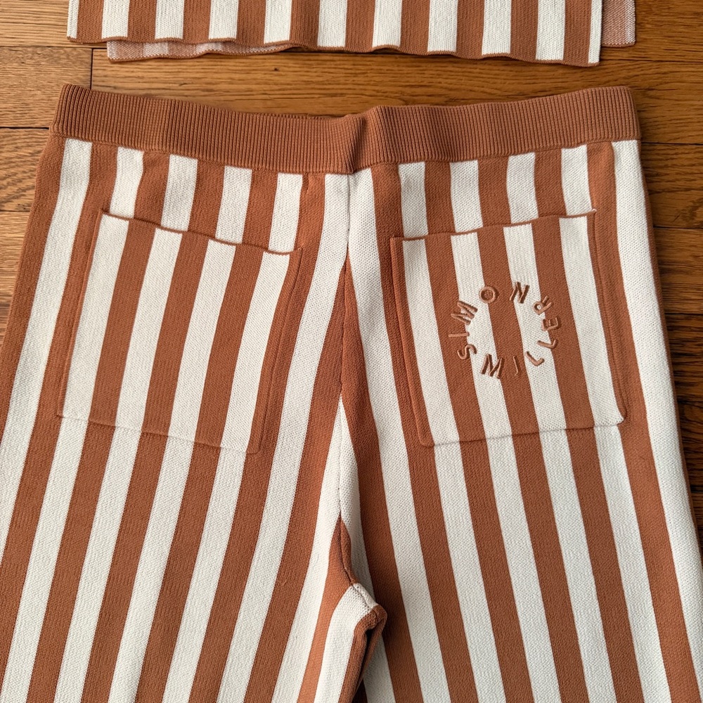 Simon Miller Cream and Brown Striped Knit Jumpsuit - Picture 10 of 10
